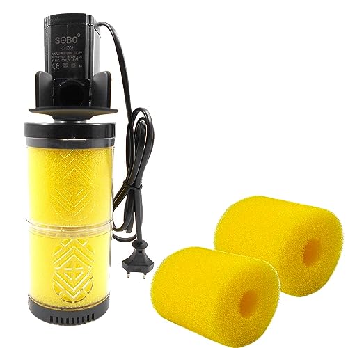 Image of Jainsons Pet Products SOBO FK-1002 3 in 1 Filtration Pump Submersible Aquarium Internal Filter Pump for Fish and Turtle Tank and Pond with 2 Extra Sponge Power: 10W Frequency:50 /60Hz Flow Max:1000L /H