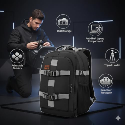 Image of Camera Bag Pro-Runner 414 DSLR /SLR Camera Backpack with Raincover & Antitheft Laptop compartment Camera Bag