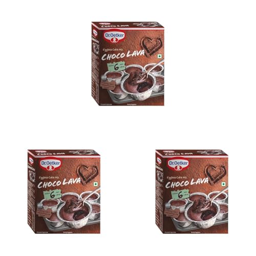 Image of Dr. Oetker Choco Lava Cake Mix, 320g | Eggless Chocolate Cake Mix with Molten Lava Centre | Instant Dessert | Easy Bake-at-Home | Vegetarian (Pack of 3)