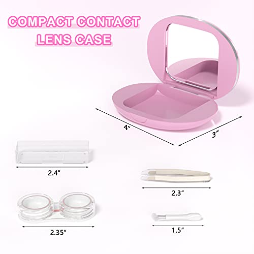 Contact Lens Case, Travel Contact Case with Makeup Mirror, Lightweight Portable Contact Lens Wear and Remove Tool for Daily Use - Thumbnail 5