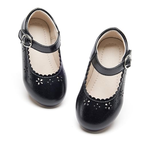 Image of PHIRAMIN Toddler Flower Girl Dress Shoes - Little Girl Mary Janes Flats Wedding