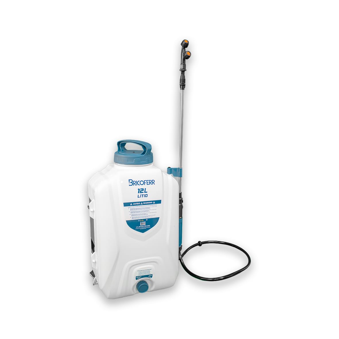 Bricoferr Pulverizador de Mochila de 12L con batería de Litio