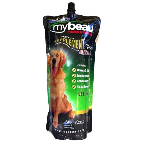 Image of Palamountains My Beau for Dogs - Omega 3 & 6, Essential Vitamins - Enhances Skin, Coat, Immunity, Digestion & Reduces Fur Balls - High Absorption & Palatable Formula 1.5L