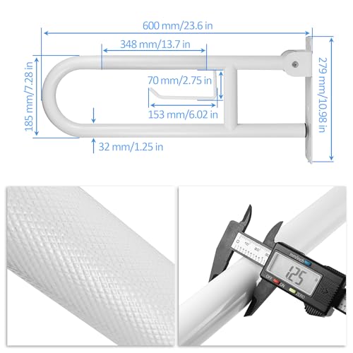 Barre d'appui pour handicap en acier inoxydable durable de 60 cm