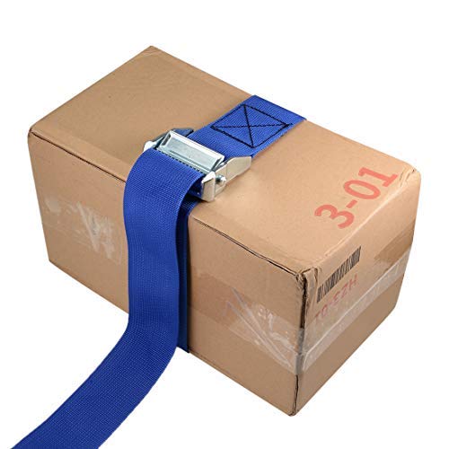 Cinghia Di Ancoraggio 3 M X 25 Mm, Carico 250 Kg, Con Fibbia A Camma In Lega Di Zinco, Colore Blu, In Polipropilene