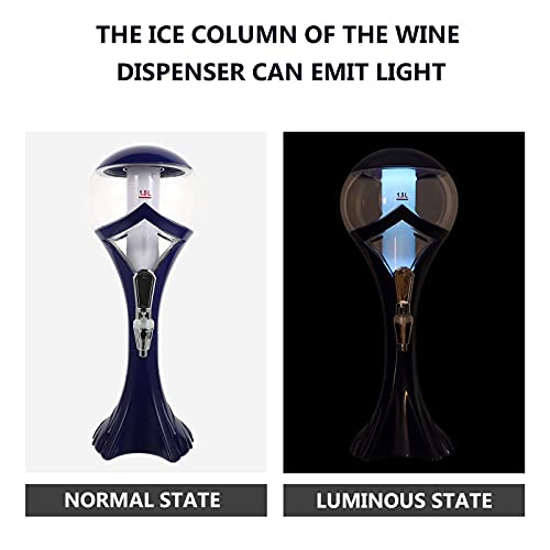 BESTonZON Blauw 1. 5L Bier Toren Fles Dispenser Drink Dispenser Met Ijs Buis En Led Verlichting Voor Keuken Party Vat… - Image 5