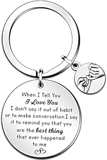 QMVMV Couple Keyring Valentine Day Gifts for Women and Men When I Tell You I Love You Key Chain Anniversary Wedding Keychain for Husband Wife Boyfriend Girlfriend Him Her