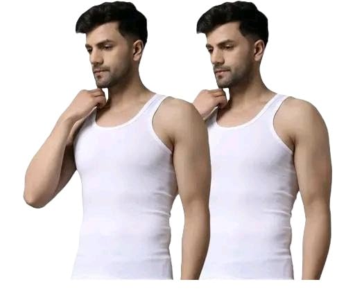 Combed Cotton Men's Vest Pack of 2 Lightweight Sleeveless Inner Essentials-image-41