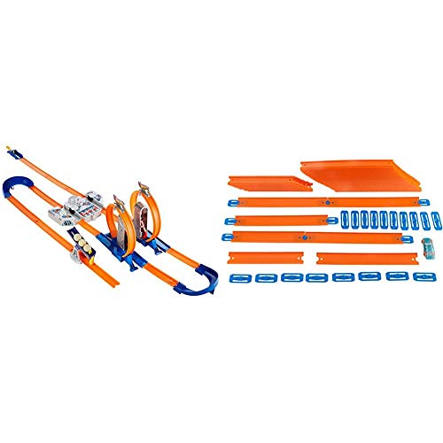 Hot Wheels Track Builder Total Turbo Takeover Track Set [Amazon Exclusive] & CAR & MEGA Track Pack