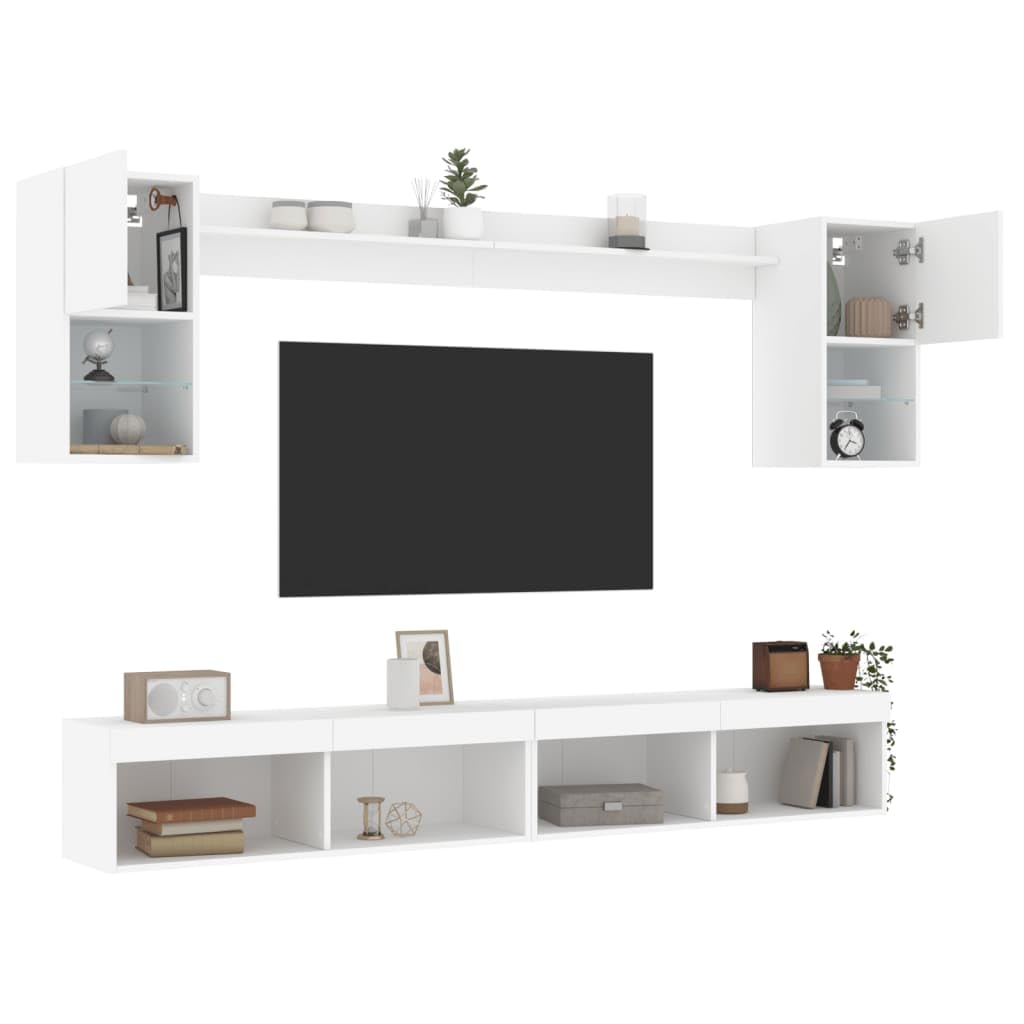 Flotante LED RGB madera contrachapada resistencia humedad Mueble TV pared
