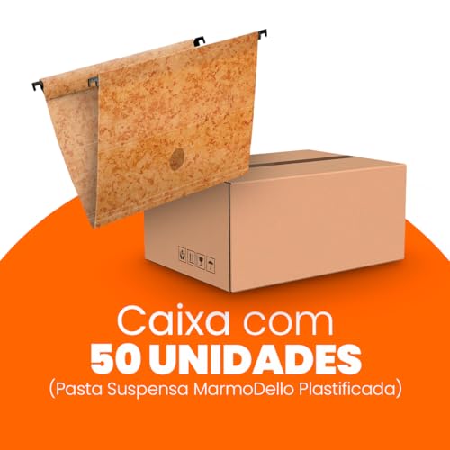 Dello - Pasta Suspensa 0039F Marmorizada Plastificada Haste Plastica - Caixa com 50 unidades