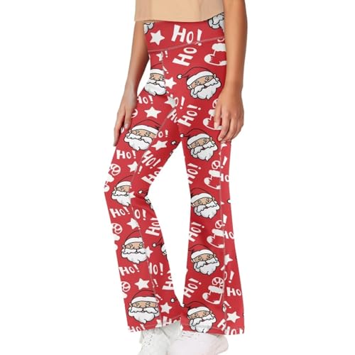 Image of Girls Leggings Floral Print High-Waisted Flared Pants 5-14 Years