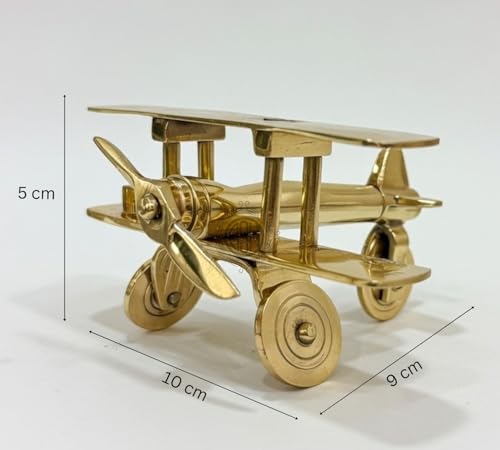 Image of DSH CRAFTING YOUR CURIOSITY Brass Jet Plane Vintage Aeroplane Table Top Decorative Showpiece Miniature Statue Home Interior Decor Item Gift