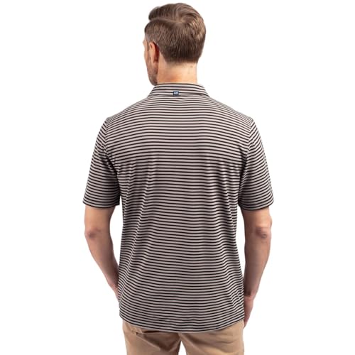 Image of Cutter & Buck Mens Short Sleeve Virtue Eco Pique Stripe Recycled Mens Big and Tall Polo
