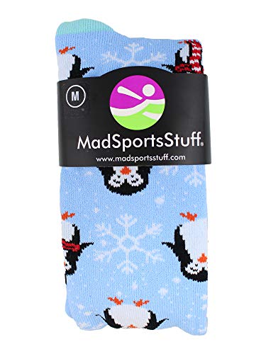 MadSportsStuff Snow Penguin Christmas Socks Over the Calf Length2