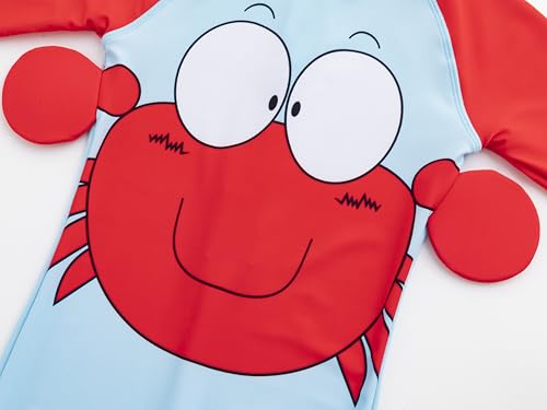 LIZENS Boys One Piece Swimsuit Long Sleeve Boys Swimwear Rash Guard Suit Kids4