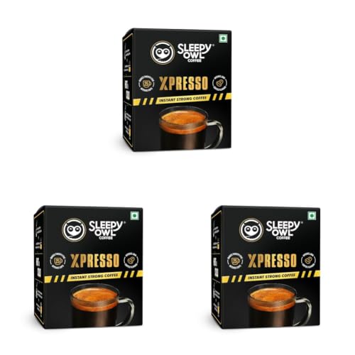 Image of Sleepy Owl Xpresso Instant Coffee Sachets | Pack of 75 | Dark Roast Intense Java Flavor | Bold & Strong | Convenient On-The-Go Sachets
