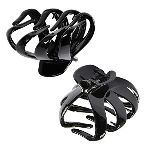 FOROREH 4er Große Haarkrallen Clips rutschfeste Octopus Haarkrallen Clip mit Griff Haarspangen Kopfbedeckungen für Frauen Dickes Haar (Schwarz)