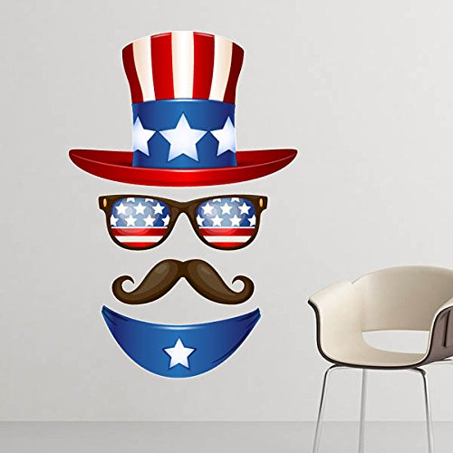 Stickers mural DIY Amérique Oncle Sam de 35cm pour masquer un mur abîmé