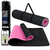 Photo Gallery la mente es maravillosa - tappetino per yoga, pilates, fitness o altri sport, tappetino antiscivolo in tpe con borsa a tracolla, tappetino da allenamento 183 x 61 cm (fiori, nero/rosa) Photo Gallery la mente es maravillosa - tappetino per yoga, pilates, fitness o altri sport, tappetino antiscivolo in tpe con borsa a tracolla, tappetino da allenamento 183 x 61 cm (fiori, nero/rosa)