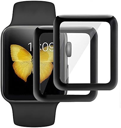 KINPEI for Apple Watch Series 3/2/1 Screen Protector 42mm [2Pack][3D Tempered Glass Full Coverage][Scratch Resistant][Waterproof] Tempered Glass Film for Apple iWatch (42mm)