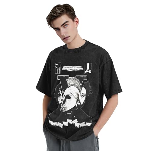Suicide Music Boys Mens Womens Vintage Oversized Drop Shoulder Wash Solid Funny T-Shirts Loose Tee Tops3