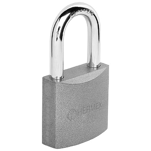 Iron padlock, 25mm long hook, blister