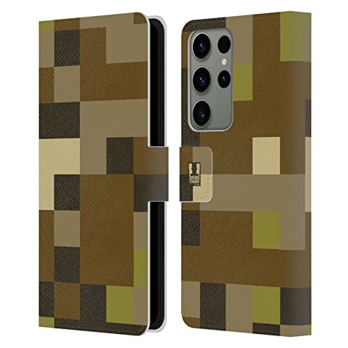 Étui en cuir Samsung S23 Ultra style camouflage blocky chic