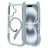 ラスタバナナ ケース カバー iPhone16 専用 ハイブリッド 猫耳 mimi MagSafe対応 スモーキーブルー 8150IP461HPMSBL