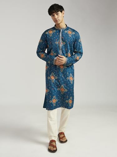 Kurta en satin crème VASTRAMAY de qualité supérieure - 3