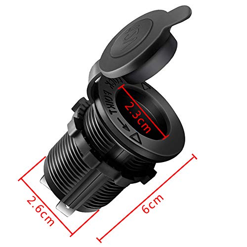 PPpanda 12v Steckdose,Zigarettenanzünder, Wasserdicht Marine Grade 12V Gleichstrom-Feuerzeugsteckdose Steckdose für Boot Motorrad Auto, mit 0,6m Anschlusskabe