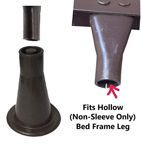 Jsp Manufacturing Black Plastic 3-5/8” Bed Frame Feet/Glide Leg | Tall Cone Shaped Replacement Legs (4) #TOP4