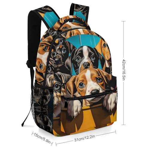 Sac d'école avec beaucoup de chiens pour fille et garçon - 2