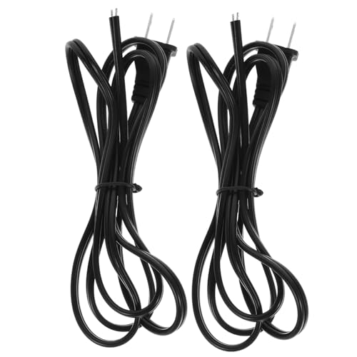 Luxshiny 2pcs Extension Cord Prong Power Cable Replacement for Electric Blanket Power Tools