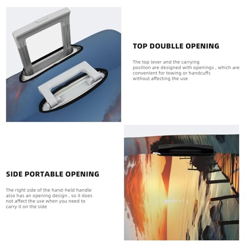 Travel Luggage Cover Fashion Suitcase Protector Seascape Sunset Ocean Beach Spandex Baggage Covers Washable Suitcase Covers Anti-Scratch Luggage Cover Protectors Fits 18-32 Inch Suitcases Small4