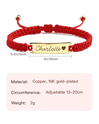 Personalized Baby Bracelet, 18K Gold Plated Custom Name Bracelet, Braided Cord Baby Bracelet Adjustable for Baby Girls and Boys as Birthday Gift Baptism Gift2