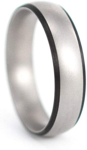 Men's titanium and carbon fiber ring. Unique and modern wedding band. Water resistant, very durable and hypoallergenic. (00302_7N)