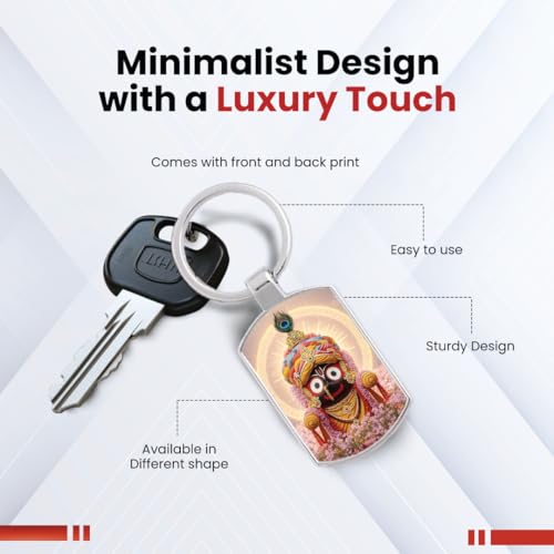 Image of Stylish Metal Keychains with Permanent Glossy Print - Inspirational Quotes & Spiritual Designs - Perfect Key chains for loved ones, Personal Use, Gifts & Return Gifts