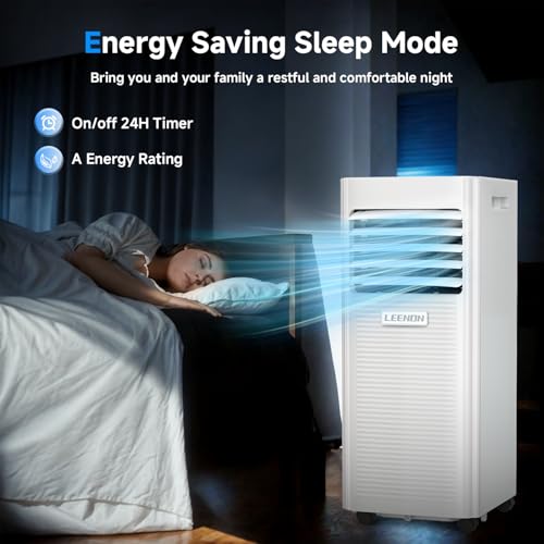 9000 BTU Portable Air Conditioner, 3-in-1 Portable Air Conditioner Unit, Dehumidifier and Fan Modes, Remote Control, 24H Timer, Sleep Mode, Exhaust Kit