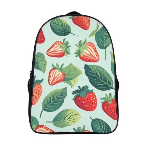 Mochila escolar infantil contra libros mojados con espalda ajustable de fresa