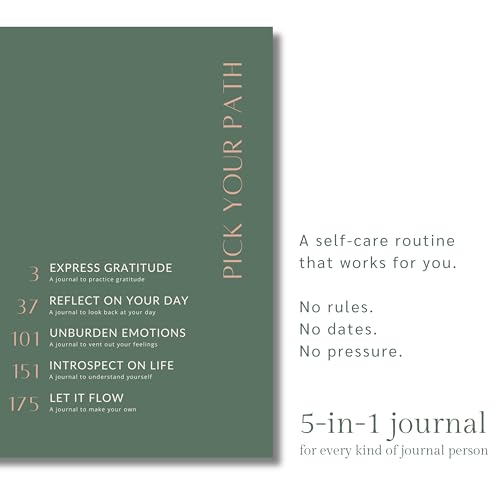 Image of THE JOURNEY Guided 2026 Journal Kit - Gratitude Journaling, Daily Reflections, Emotional Release, Introspection & Plain Pages - A5 Hardbound Undated Journal with Fabric Bag, Bookmark,Gratitude Letters