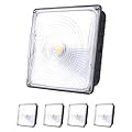PARMIDA (4 Pack) LED Canopy Light, 70W, Dimmable, 110-277VAC, IP65 Waterproof, ETL-Listed, 5000K, 9.6" x 9.6", Gas Station, Street, Area & Outdoor Lighting, Commercial Grade