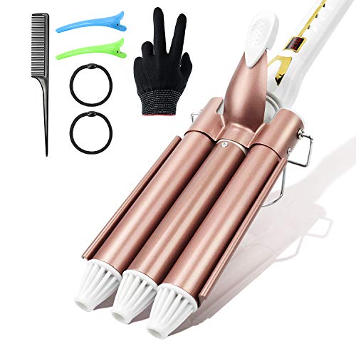 3 Barils Fer à Onduler, Kaliwa Fer à Boucler, Fer à Friser Céramique, Bigoudis pour Cheveux Long/Courts pour Femme, Diamètre, Réglages de Température(0 ° C / 230 ° C)-22mm