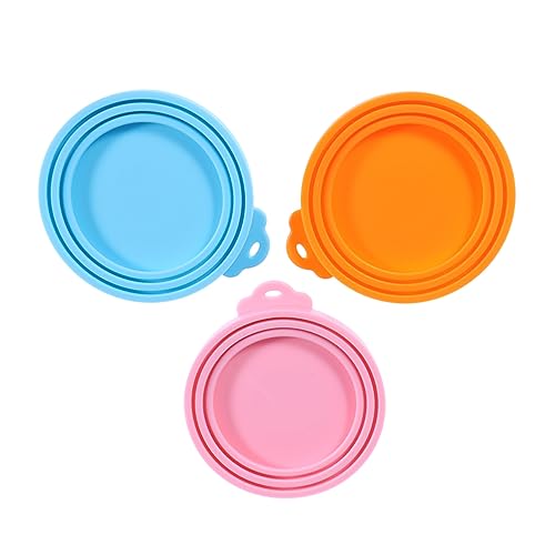 Abaodam Food Grade Silicone Pet Food Can Cover Pink for Dog Cat Cans Airtight Seal to Keep Food Fresh and Prevent Spills