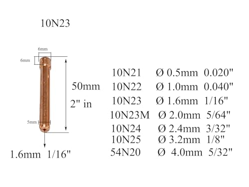 Image of RIVERWELD TIG Collet Bodies 10N23 10N31 1 /16 inch 1.6mm Assorted kit 10pcs | Fit DB PTA SR WP 17 18 26 TIG Welding Torch