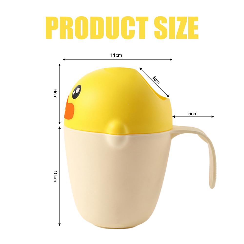 Regadera Baño Bebe, Jarra Baño Bebe con Diseño de Pato, Fácil y Divertido Lavar el Pelo, El Vaso para Lavar el Pelo Perfecto para Bebés y Niños