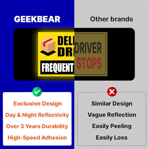 Image of GEEKBEAR Delivery Driver Car Magnet - Eye-Catching, Reflective, Weather-Resistant - Set of 3 (Red)