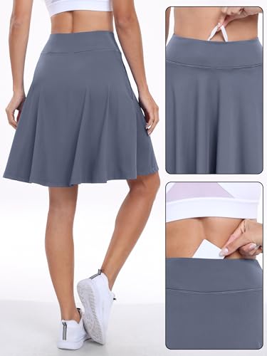 Image of ANRABESS Knee Length Skorts Skirts for Women 2026 Summer High Waisted Golf Tennis Skirt Casual Travel Built-in Shorts Clothes