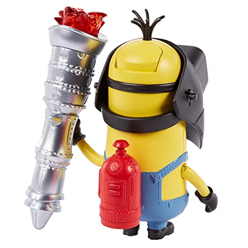 Mattel GMD91 Minions Toys Rise Of Gru Kevin Action Figure Approx 4-In With Button Activated Flamethrower & Construction Accessories thumb #5