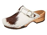 woody clogs kärnten Trachtenclogs Woody Damen Manu Fell Clogs, Mehrfarbig (Natur), 38